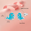 925 Sterling Silver Cute Fish Stud Earrings For Kids