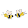 925 Sterling Silver Cute Bee Enamel Stud Earrings For Kids