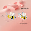 925 Sterling Silver Cute Bee Enamel Stud Earrings For Kids