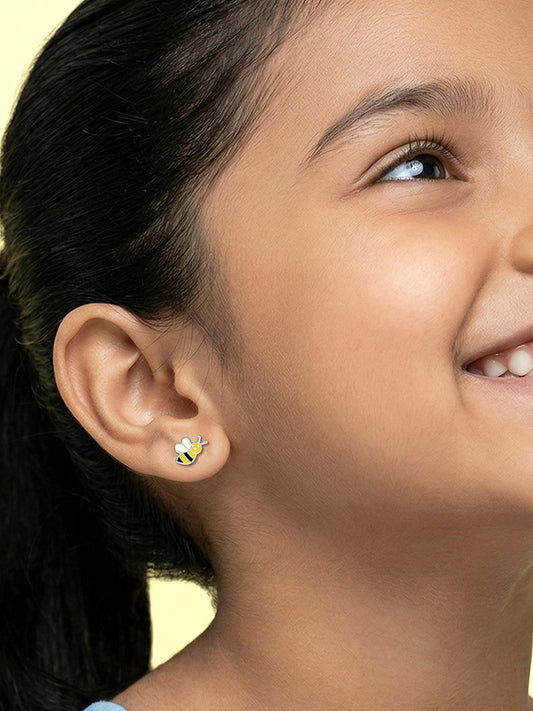 Cute Bee Enamel Studs for Kids