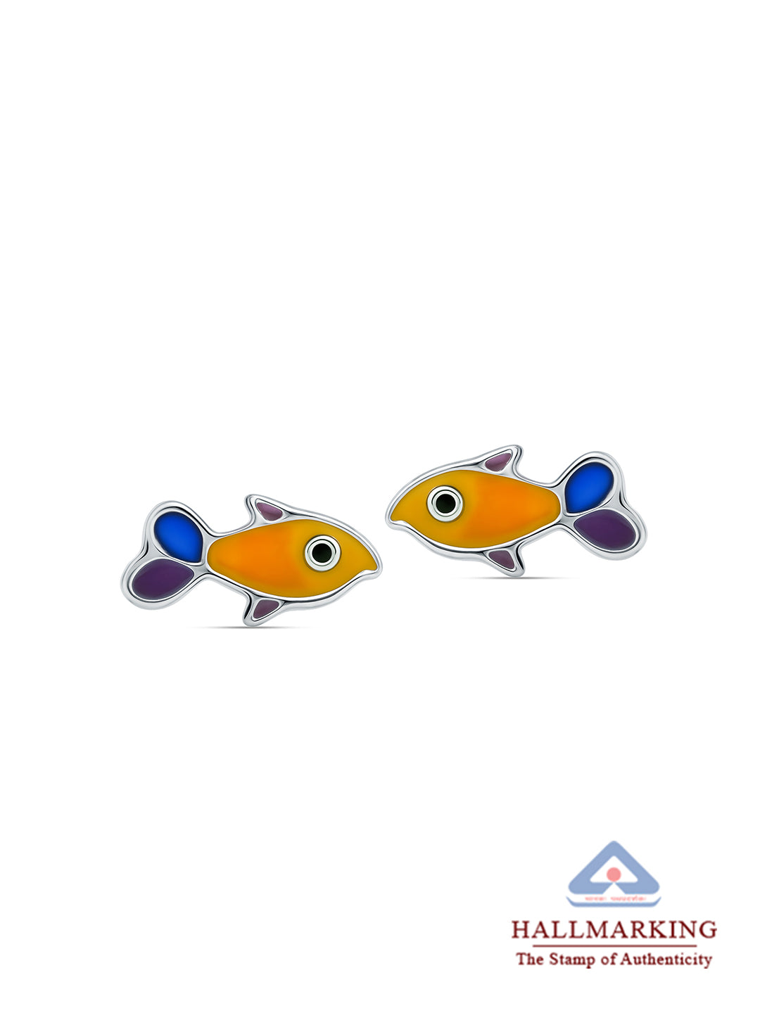 Cute Fish Enamel Studs for Kids - Pair
