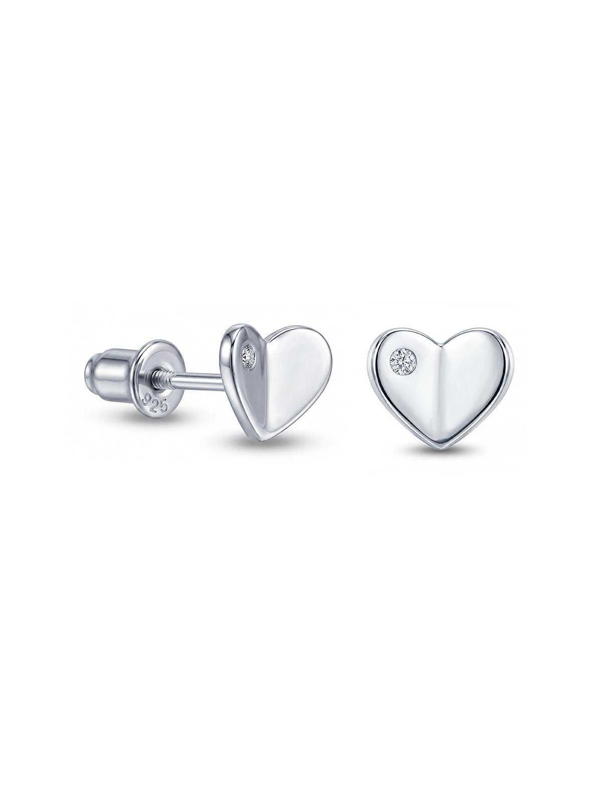 Rhodium Kids Sparkle Stud Earrings
