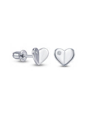Rhodium Kids Sparkle Stud Earrings