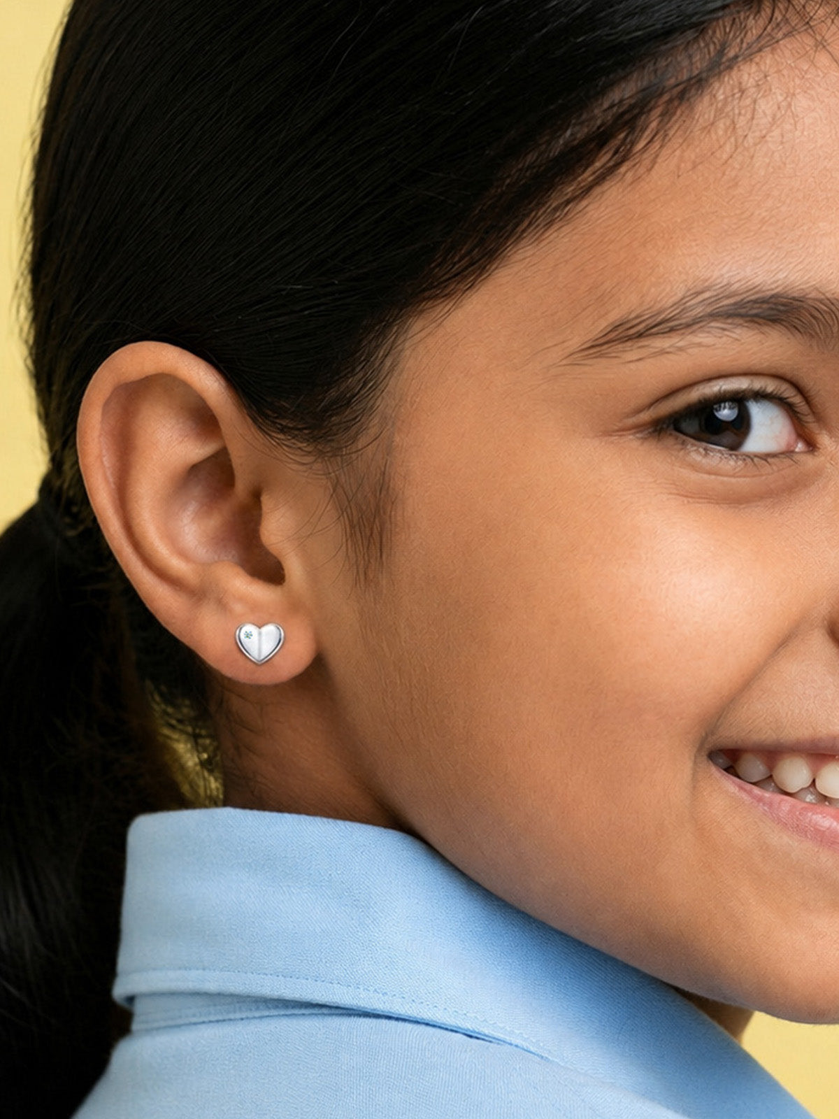 Rhodium Kids Sparkle Stud Earrings