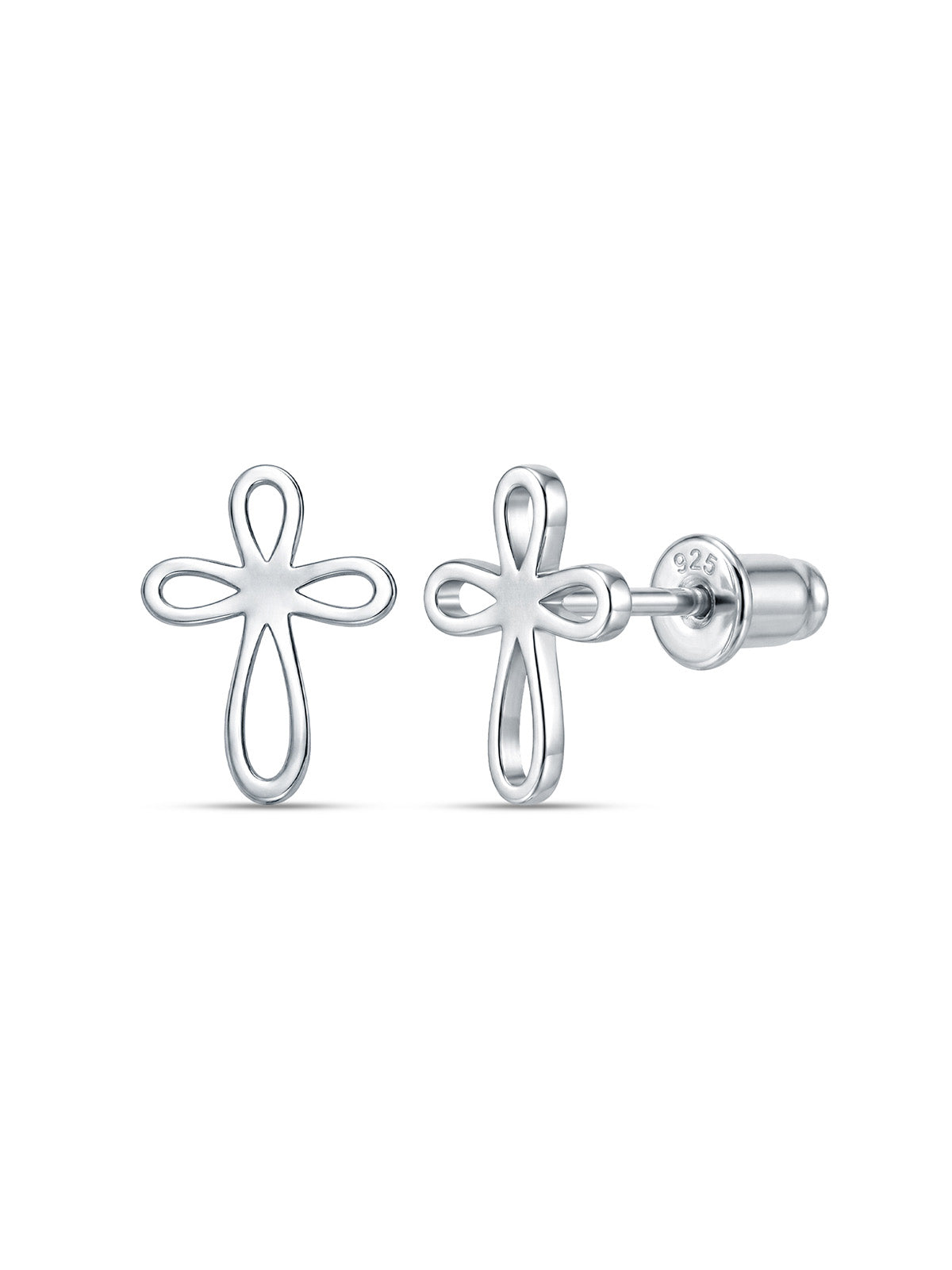 Kids Rhodium Classic Stud Earrings