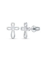 Kids Rhodium Classic Stud Earrings