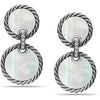 925 Sterling Silver Hanging Mother of Pearl CZ Stud Drop Earrings for Women Teen