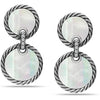 925 Sterling Silver Hanging Mother of Pearl CZ Stud Drop Earrings for Women Teen