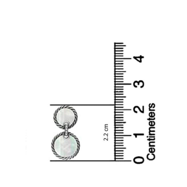 925 Sterling Silver Hanging Mother of Pearl CZ Stud Drop Earrings for Women Teen
