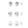 925 Sterling Silver Pearl Hammered Ball Stud Earrings for Women Teen and Girls