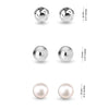 925 Sterling Silver Pearl Hammered Ball Stud Earrings for Women Teen and Girls