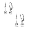 925 Sterling Silver Set of 2 Pairs Small Ball Diamond-Cut Drop Dangle Earrings for Women