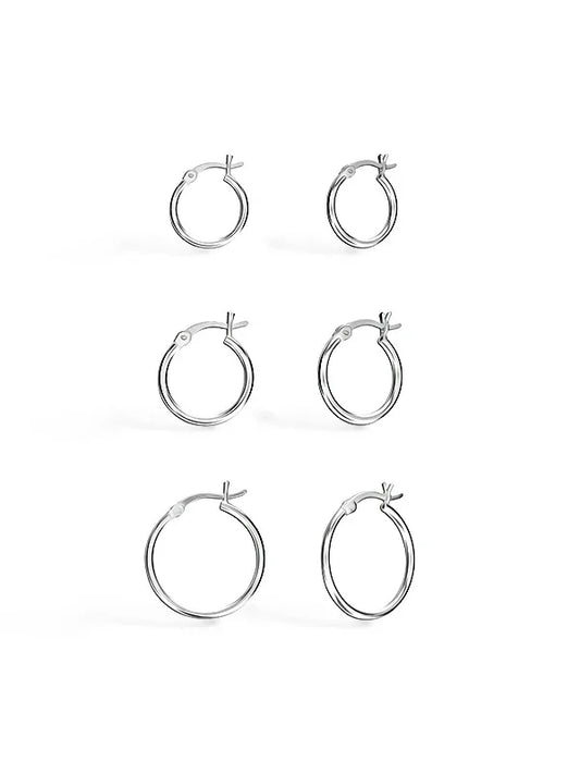 Aria Classic Women's Hoop Earrings, Set of 3