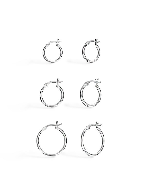 Small Classic Hoop Set - 3 Pairs