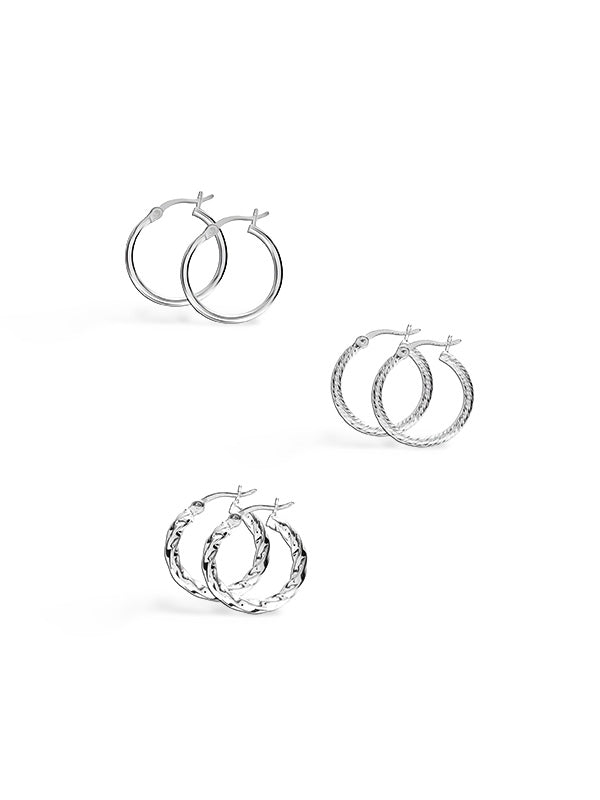 Italian Click-Top Hoop Set - 3 Pairs