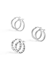 Italian Click-Top Hoop Set - 3 Pairs