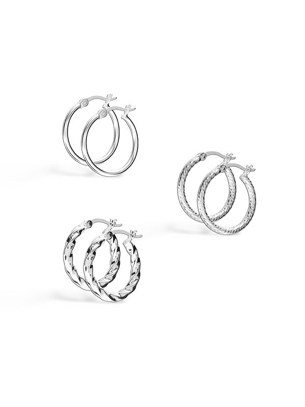 Italian Click-Top Hoop Set - 3 Pairs