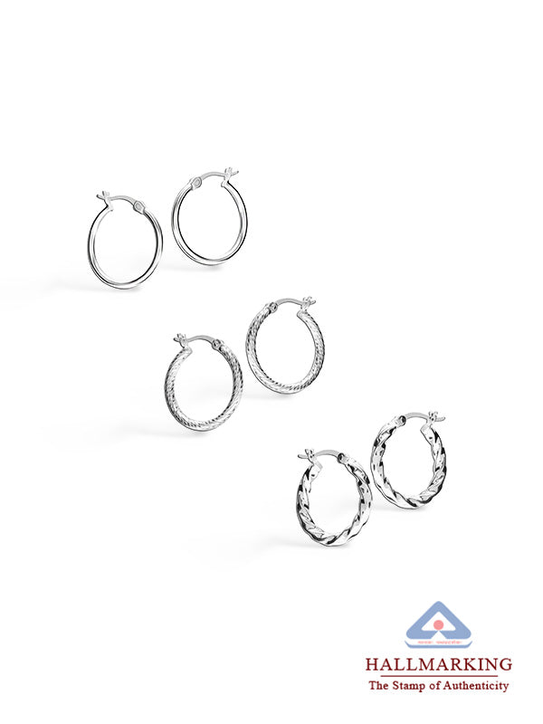 Italian Click-Top Hoop Set - 3 Pairs