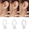 925 Sterling Silver SMALL Set of 3 Pairs Light-Weigh Classic Italian Click-Top Hoop Earrings for Girl Teen Women 25MM
