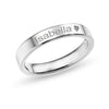 Personalised Customised 925 Sterling Silver Engraved Outside Massage Name Band Finger Ring for Women and Girls