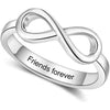 Personalised 925 Sterling Silver Engraved Promise Infinity Rings for Women