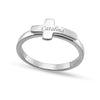 Personalised Customised 925 Sterling Silver Engraved Name Cross Finger Rings for Women and Girls