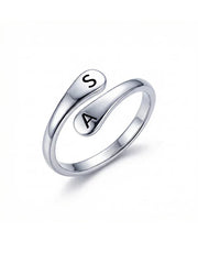 Personalized Initial Spiral Twist Ring