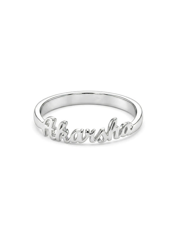 Personalized dainty name ring
