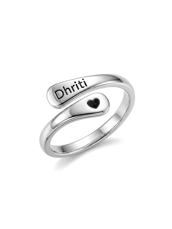 Personalized Heart Date Spiral Ring