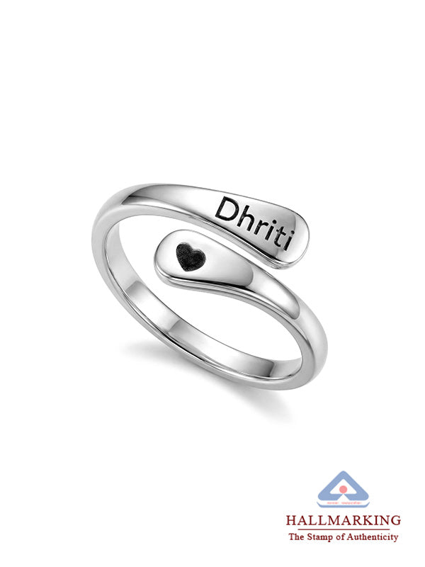 Personalized Heart Date Spiral Ring