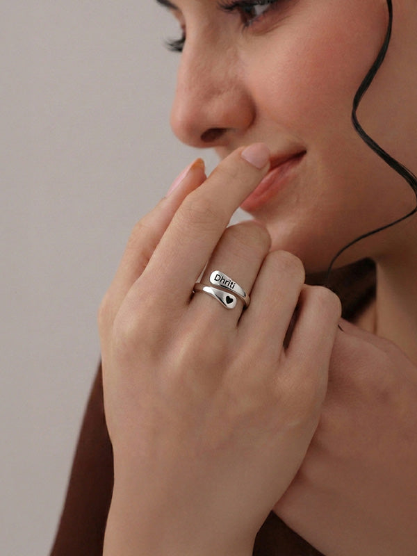 Personalized Heart Date Spiral Ring