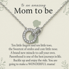 925 Sterling Silver Cubic Zirconia Interlocking Double Circles Pendant Necklace With Gift Card for Women
