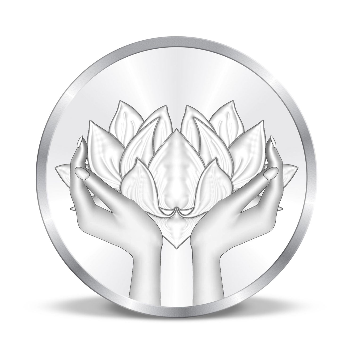 BIS Hallmarked Lotus Silver Coin 999 Pure Akshay Tritiya