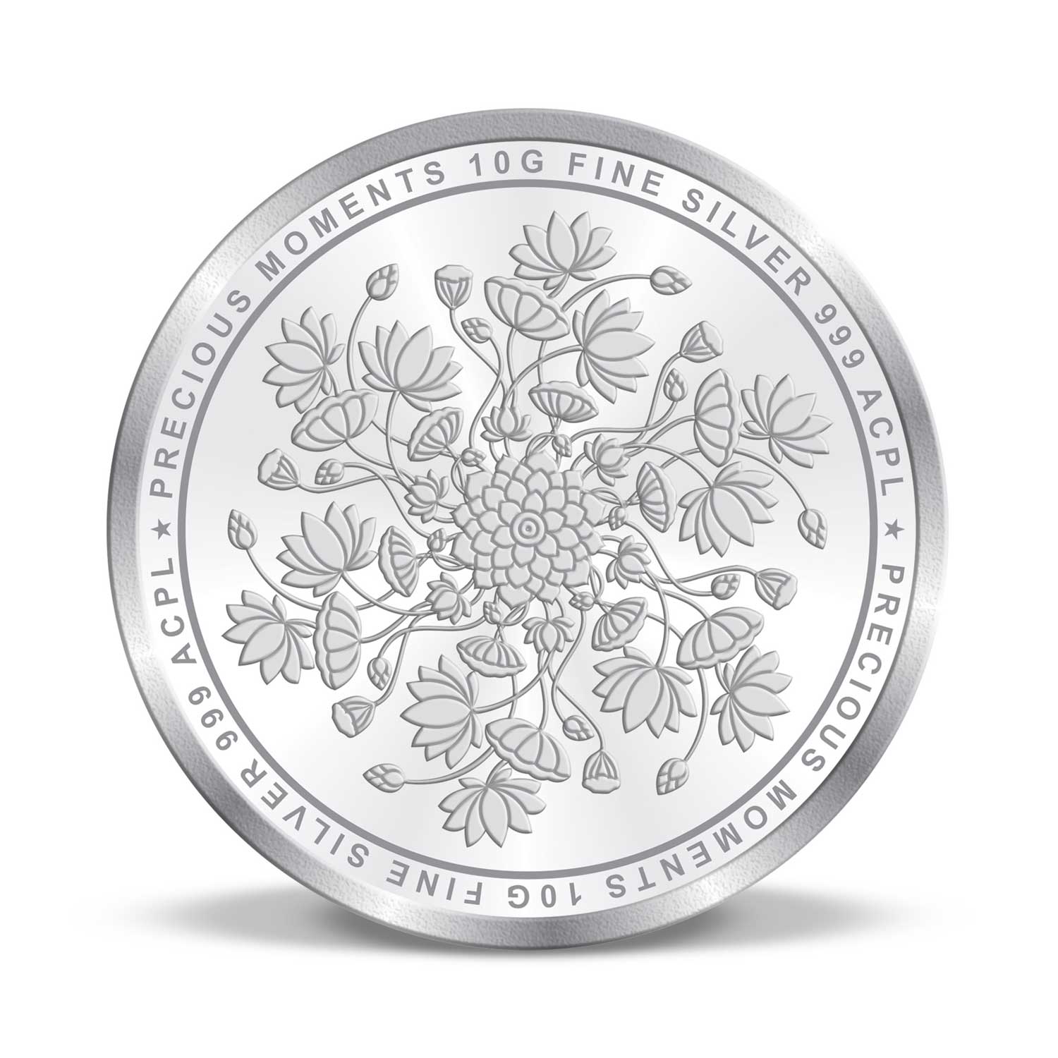 BIS Hallmarked Lotus Colorful Silver Coin 999 Pure Akshay Tritiya
