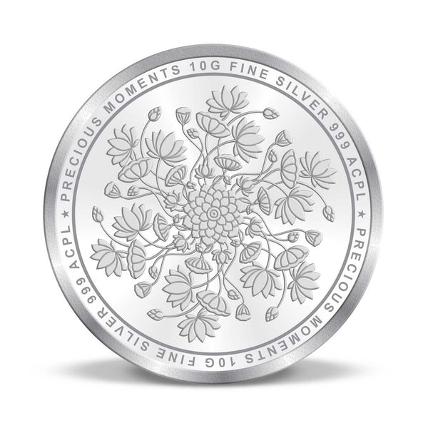 BIS Hallmarked Lotus Colorful Silver Coin 999 Pure Akshay Tritiya