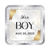 BIS Hallmarked Personalised New Born Baby Boy Square Silver Coin 999 Purity