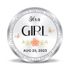 BIS Hallmarked Personalised New Born Baby Girl Silver Round Coin 999 Purity