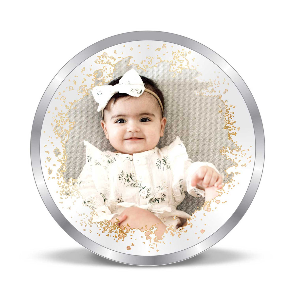 Precious Moments Buy Personalised New Born Baby Silver Coin (999