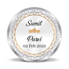 BIS Hallmarked Personalised Newly Married Anniversary Beautiful Round Silver Coin 999 Pure