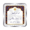 BIS Hallmarked Personalised Newly Married Anniversary Beautiful Square Silver Coin  ( 999 Pure )
