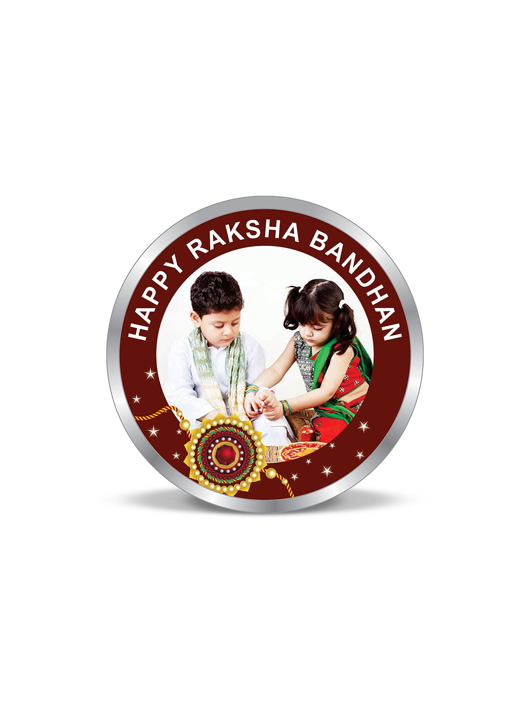 Personalised Happy Raksha Bandhan 999 Pure Silver Coin
