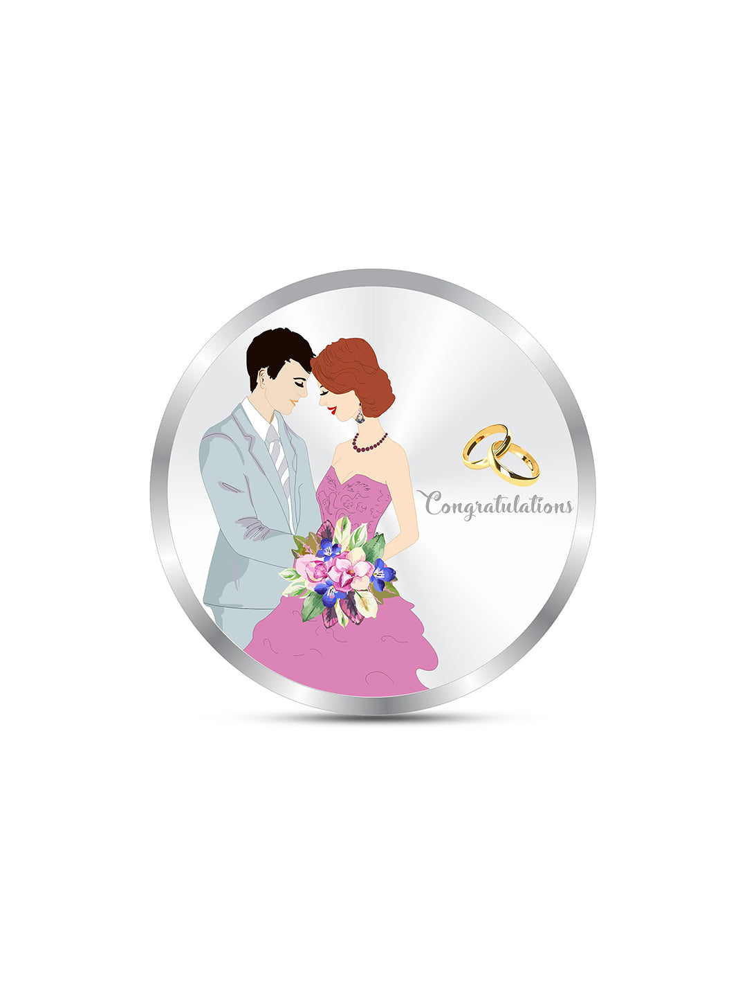 999 Pure 5 Gram Silver Coin Newly Married Couple