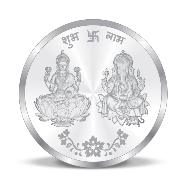 BIS Hallmarked Shree Laxmi & Lord Ganesha 999 Pure Silver Coin