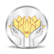 BIS Hallmarked Lotus Colorful Silver Coin 999 Pure Akshay Tritiya