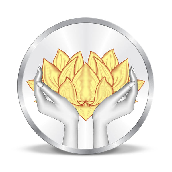 BIS Hallmarked Lotus Colorful Silver Coin 999 Pure Akshay Tritiya
