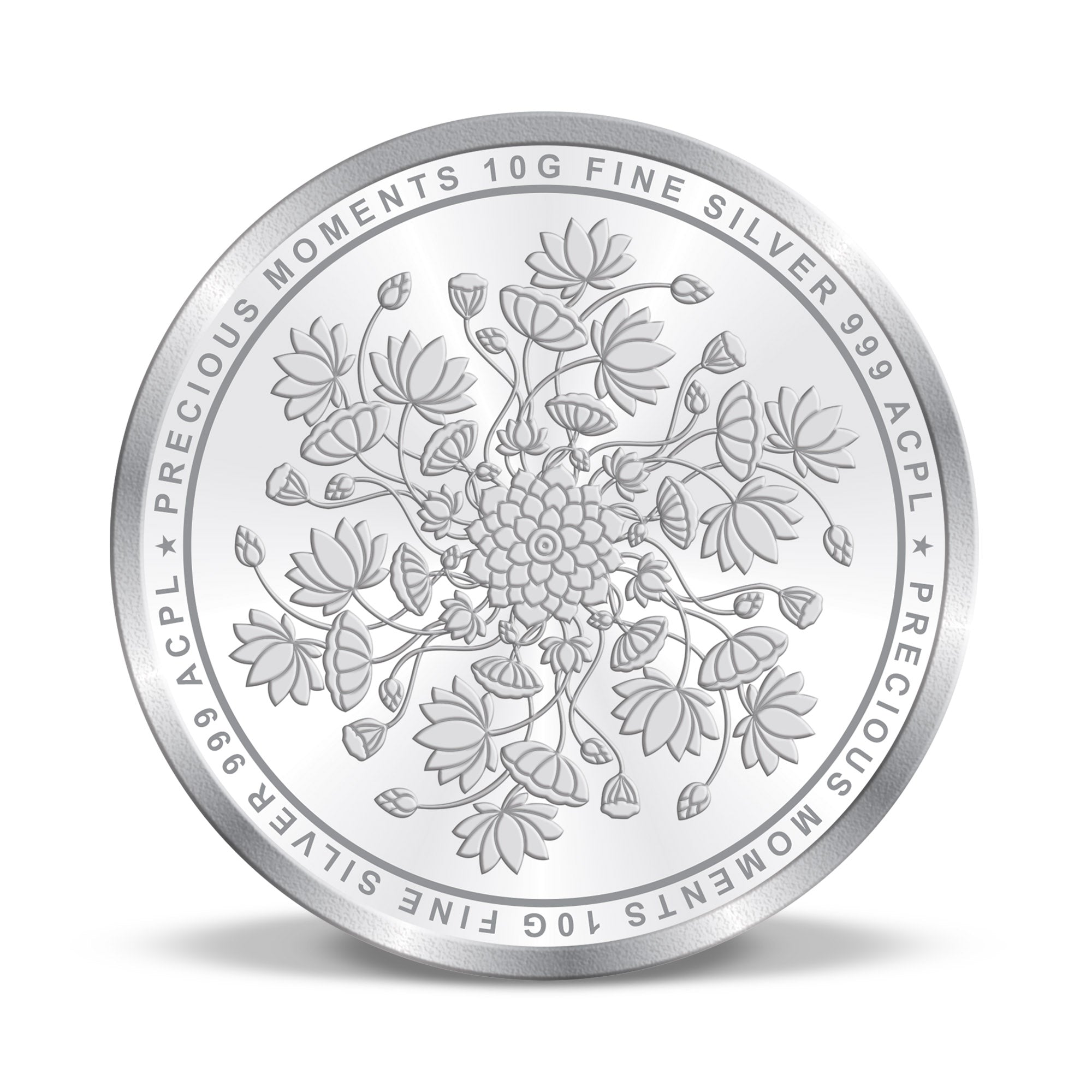 BIS Hallmarked Lotus Color Silver Coin 999 Pure Akshay Tritiya