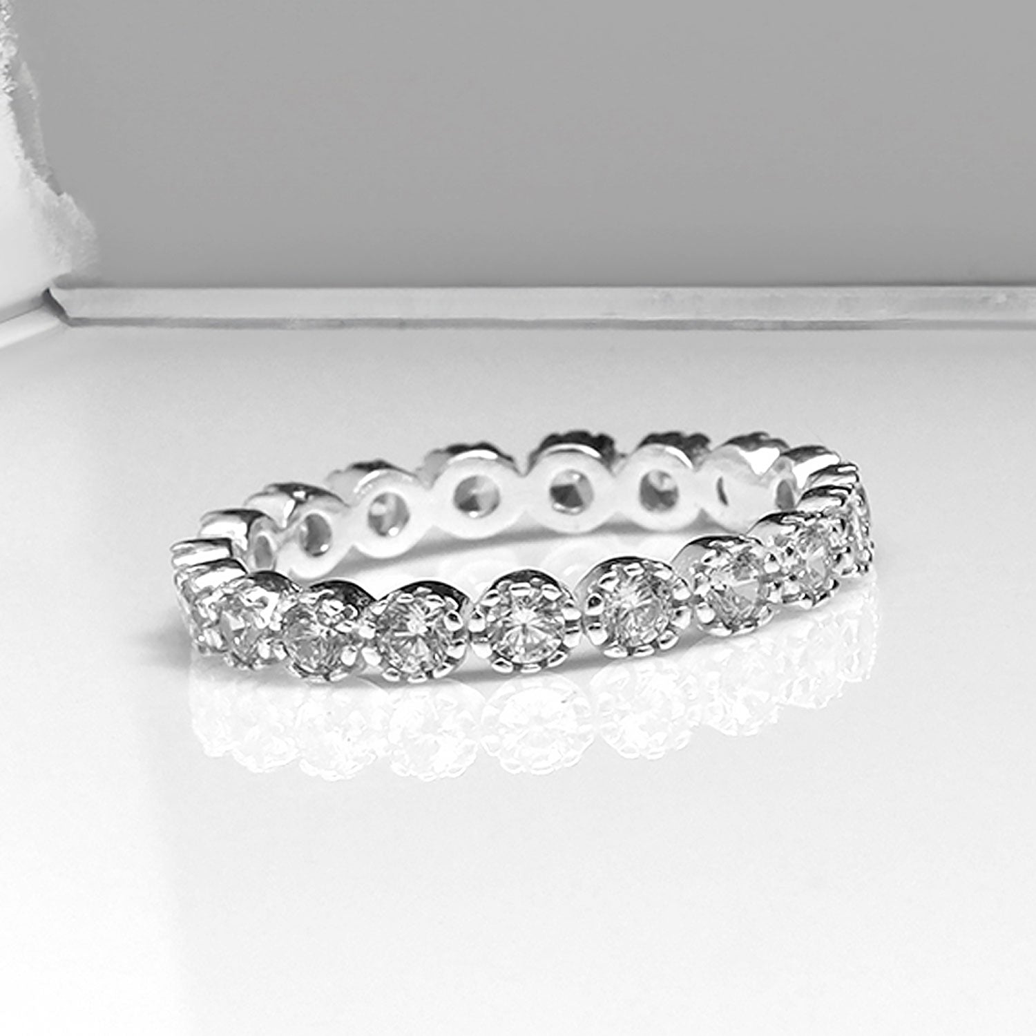 LeCalla - Buy 925 Sterling Silver Eternity Wedding Band CZ Stackable ...
