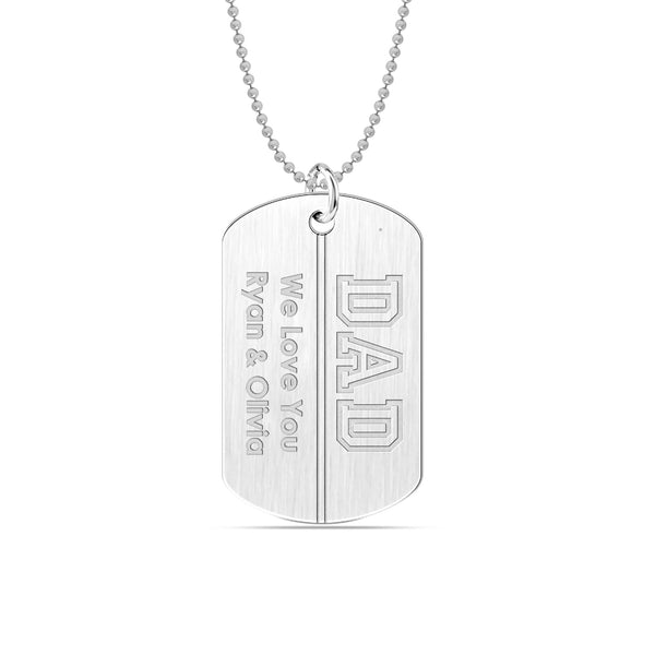 Buy Personalised 925 Sterling Silver Message and Name Textured
