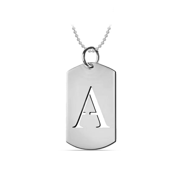 Personalised 925 Sterling Silver Cut Out Initial Mini Pendant Necklace for Men and Women