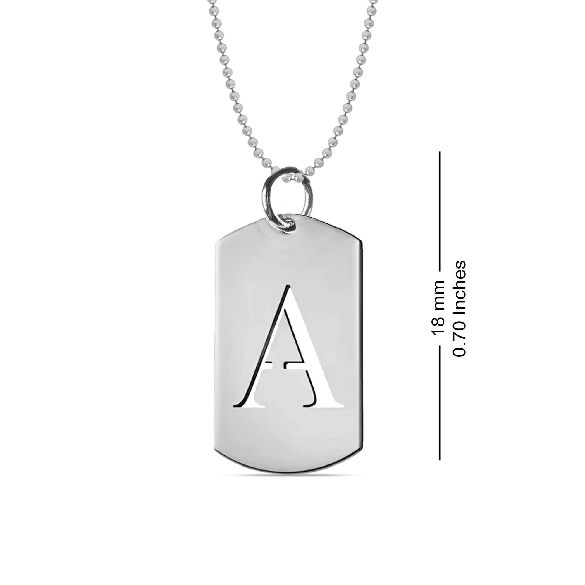 Personalised 925 Sterling Silver Cut Out Initial Mini Pendant Necklace for Men and Women